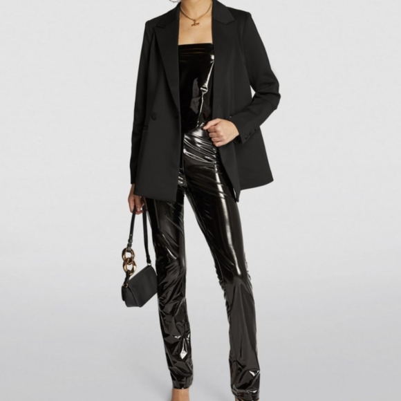 GOOD AMERICAN The Scuba Blazer 2.0 Womens XL Black Coat Blazer - Picture 14 of 14